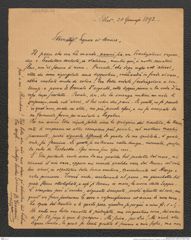 Nachlass Franz Steindachner, Brief von B.? Vrankovic´ an Franz Steindachner (28.01.1892), Inv.Nr. 566.01, Seite 1